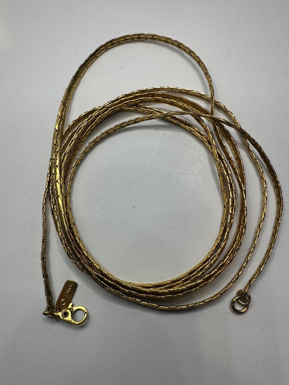 Monet Gold-Tone Textured LONG Chain Necklace 55” - Picture 7 of 10